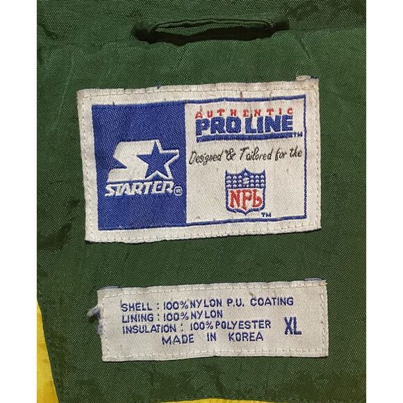 Vintage 1990s NFL Starter Jacket XL Green Bay Packers Button Up With Hood READ - Picture 8 of 12